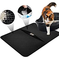 LOETAD Cat Litter Mat Estera de Arena Gato Alfombra de Basura Impermeable Trapping Mat 55x70cm de Doble Capa Fácil de…